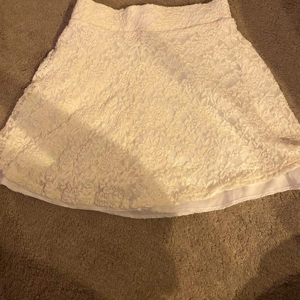 White lace skirt